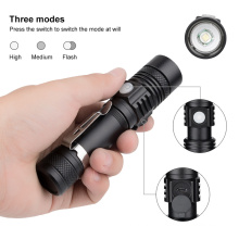 Portable Mini T6 LED Aluminum alloy  USB Charging Waterproof Zoomable Glare Flashlight with Clip